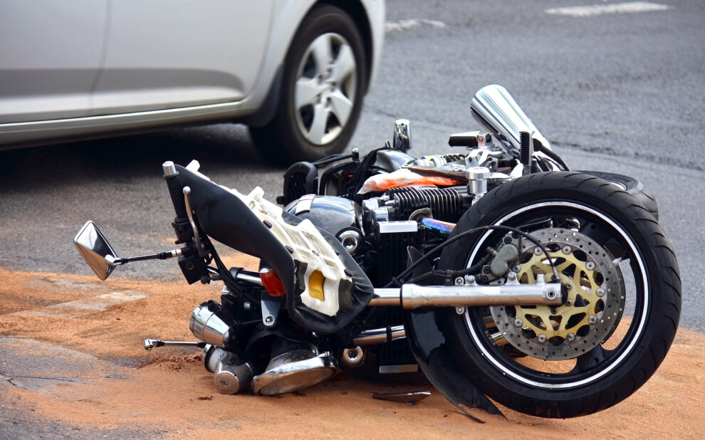 motorbike accident on the city street